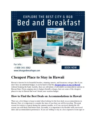 Cheapest Place to Stay in Hawaii