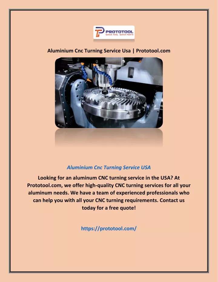 aluminium cnc turning service usa prototool com
