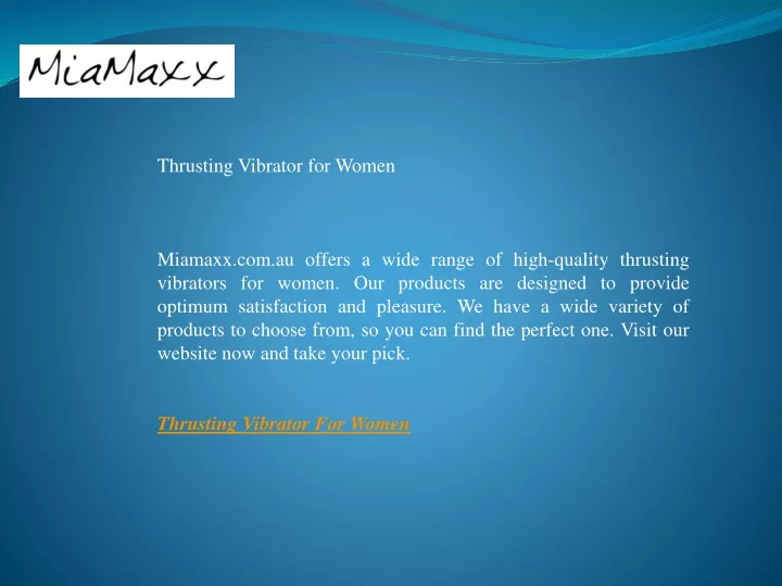 thrusting vibrator for women miamaxx