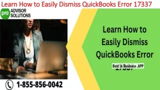 learn how to easily dismiss quickbooks error 17337