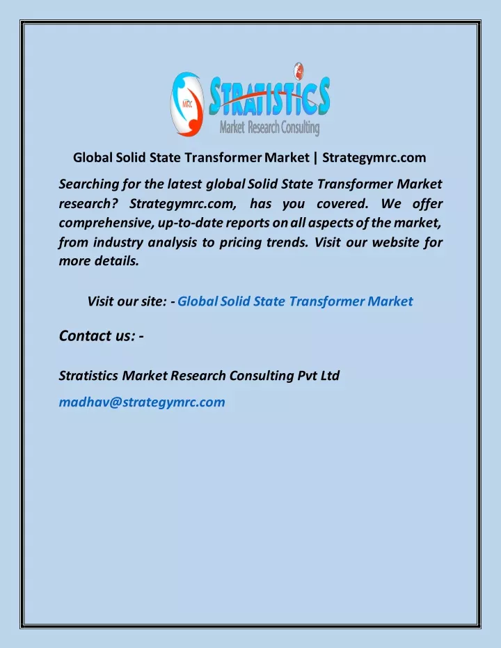 global solid state transformer market strategymrc