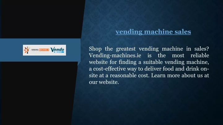 vending machine sales