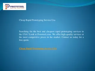 Cheap Rapid Prototyping Service Usa   Prototool.com