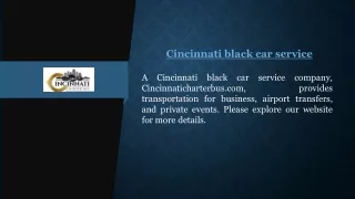 Cincinnati black car service | Cincinnaticharterbus.com