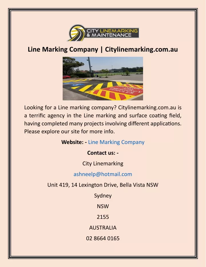 line marking company citylinemarking com au