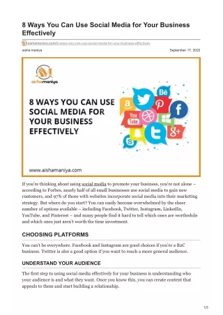 8 ways you can use social media for your business