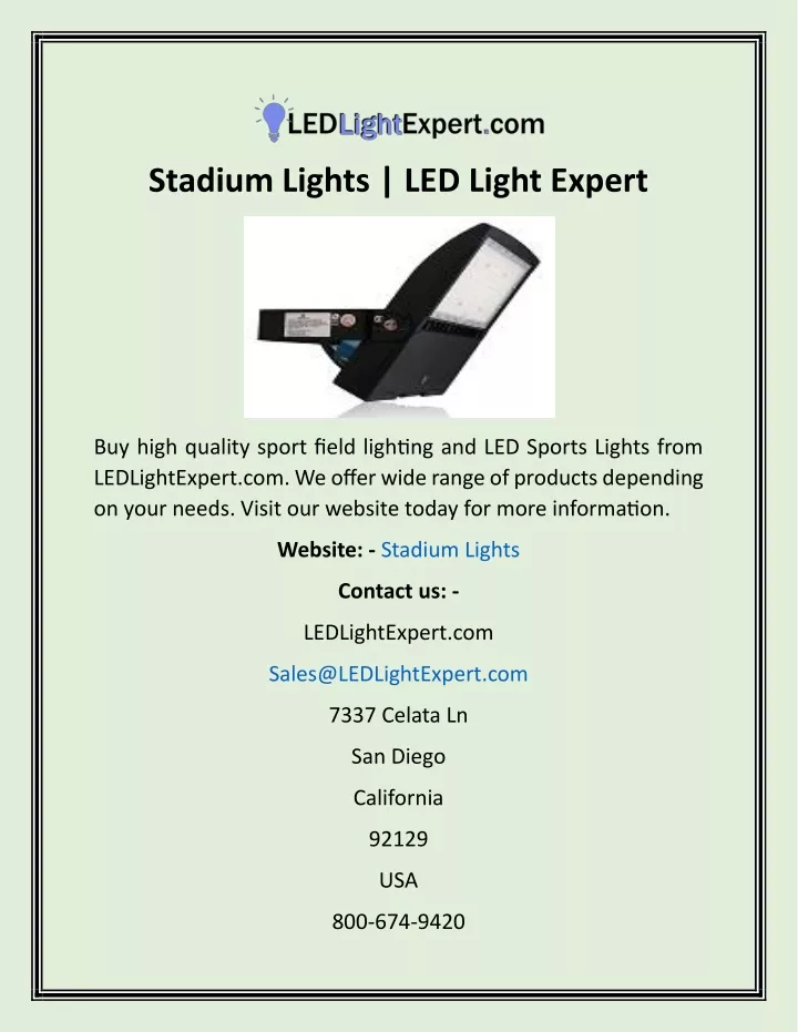 stadium lights led light expert