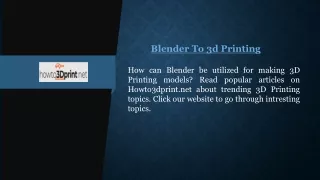 Blender To 3d Printing | Howto3dprint.net