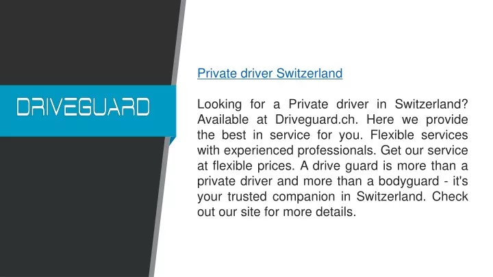 private driver switzerland looking for a private