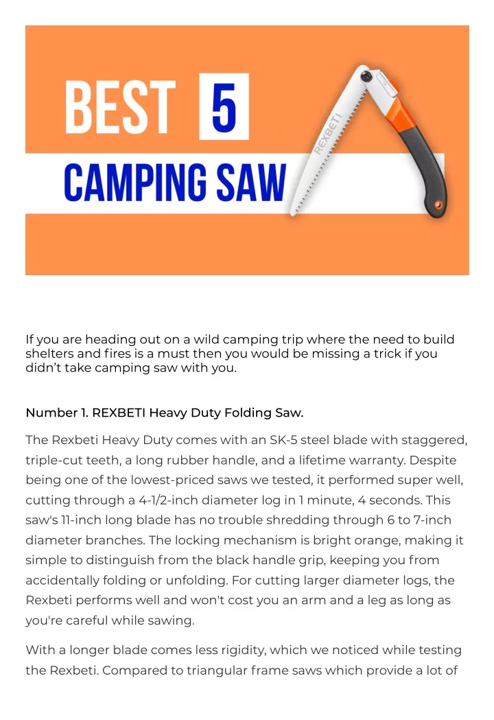 if you are heading out on a wild camping trip