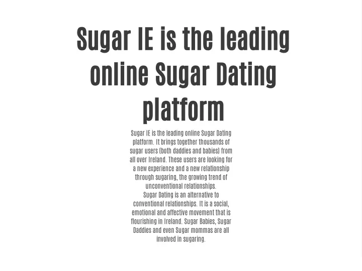 sugar ie is the leading online sugar dating
