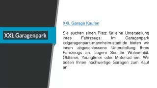XXL Garage zum Kauf  Xxlgaragenpark-mannheim-stadt.de