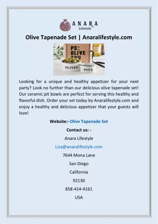 olive tapenade set anaralifestyle com