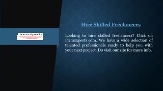 Hire Skilled Freelancers | Firmxxperts.com