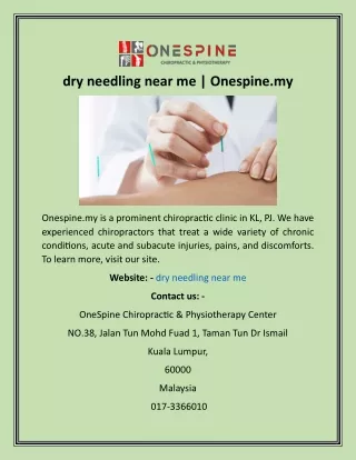 dry needling near me onespine my