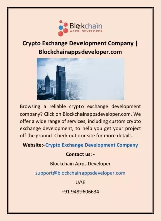 Crypto Exchange Development Company | Blockchainappsdeveloper.com