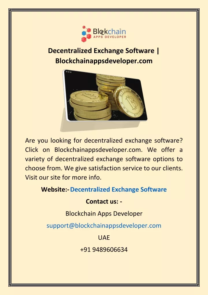 decentralized exchange software