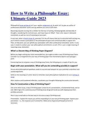 how to write a philosophy essay ultimate guide 2023
