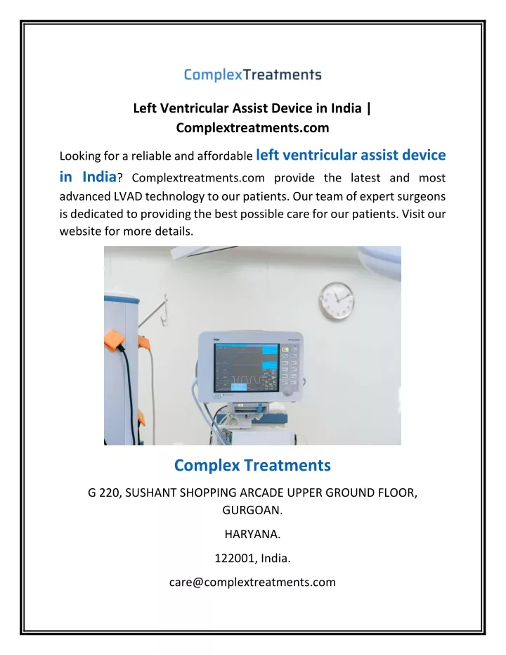 left ventricular assist device in india