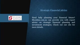 Strategic Financial Advice Sfsonline.com.au