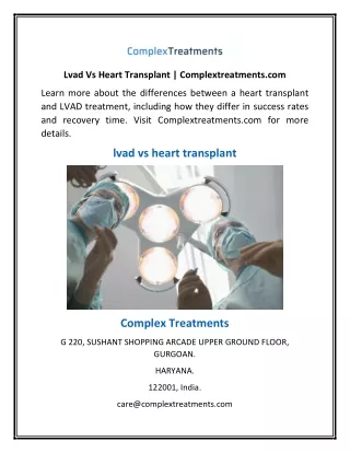 Lvad Vs Heart Transplant | Complextreatments.com
