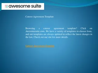 Caterer Agreement Template   Awesomesuite.com