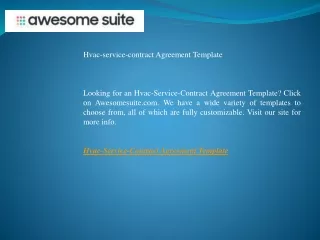 Hvac-service-contract Agreement Template   Awesomesuite.com