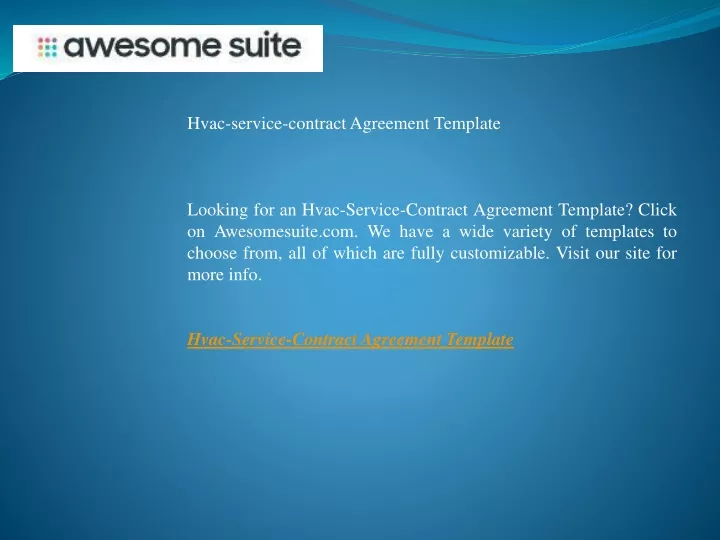 hvac service contract agreement template looking