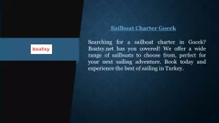 Sailboat Charter Gocek | Boatsy.net