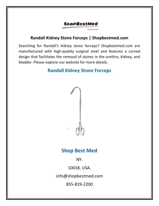 Randall Kidney Stone Forceps | Shopbestmed.com