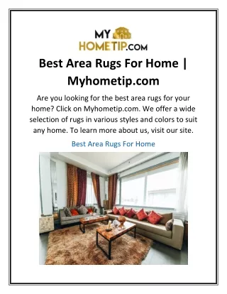 Best Area Rugs For Home  Myhometip.com