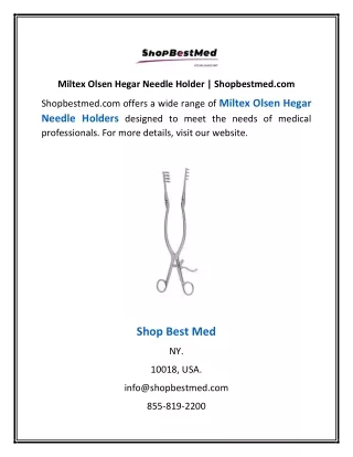 Miltex Olsen Hegar Needle Holder | Shopbestmed.com