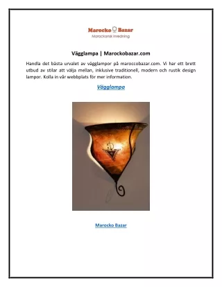 Vägglampa Marockobazar