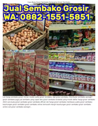 Ö88ᒿ•I55I•585I (WA) Juragan Grosir Sembako Belanja Grosir Sembako Murah Di Jakar