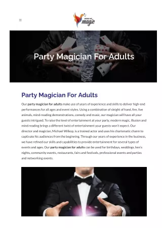 Party Magician For Adults