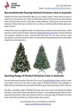 Buy Aesthetically Pleasing Flocked Christmas Trees in Australia