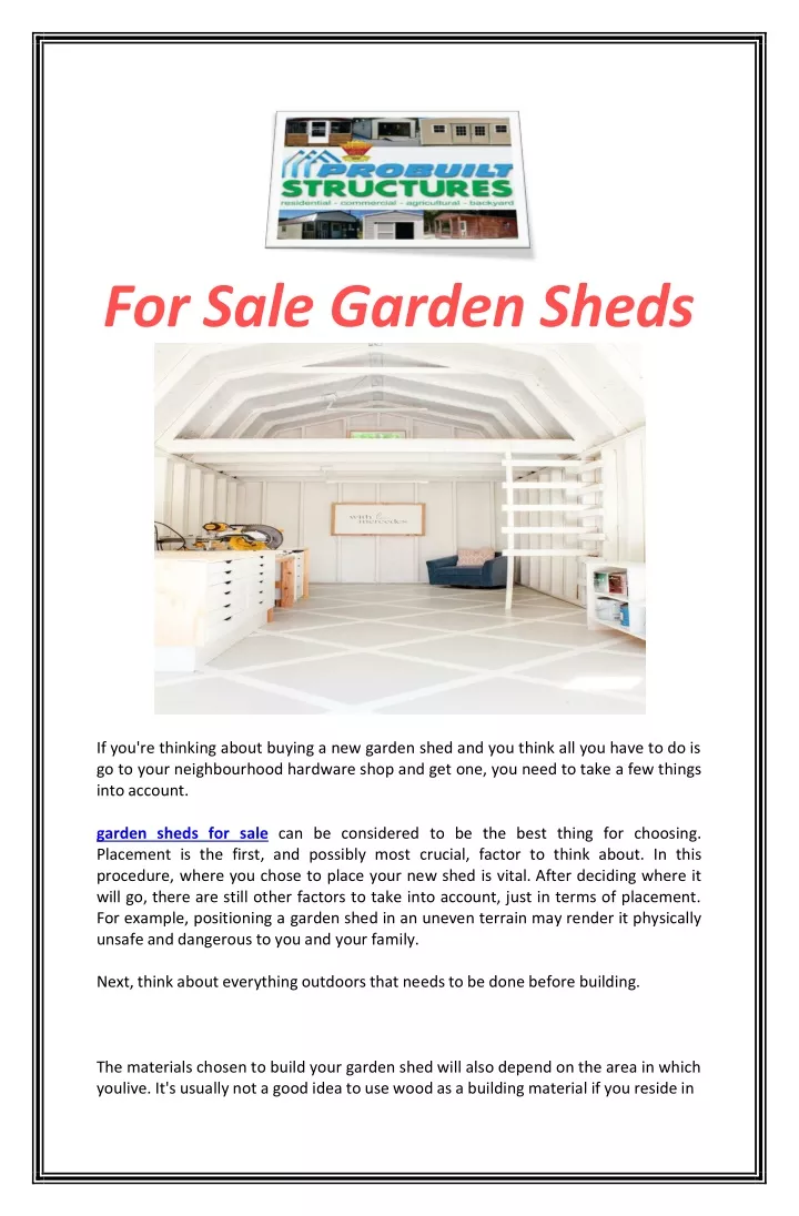 for sale garden sheds