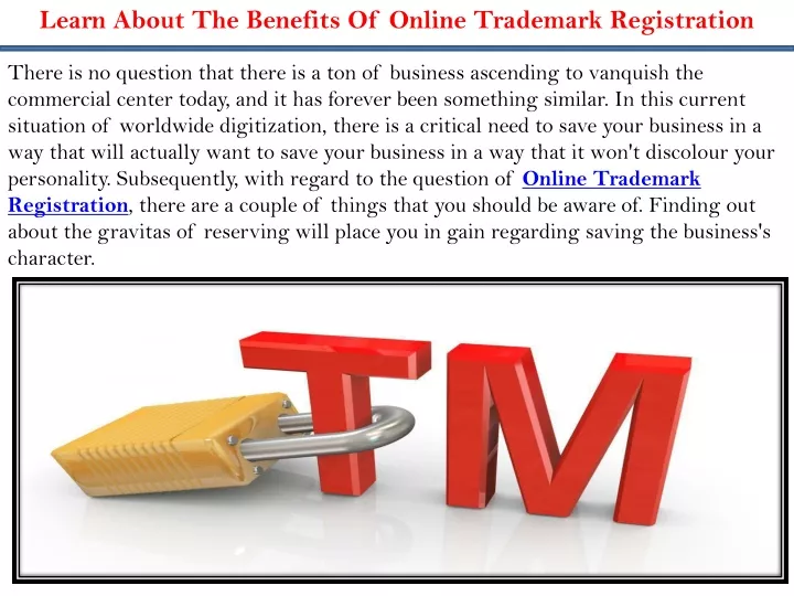 learn about the benefits of online trademark