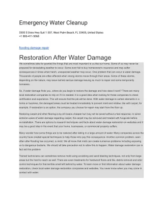 emergency water cleanup