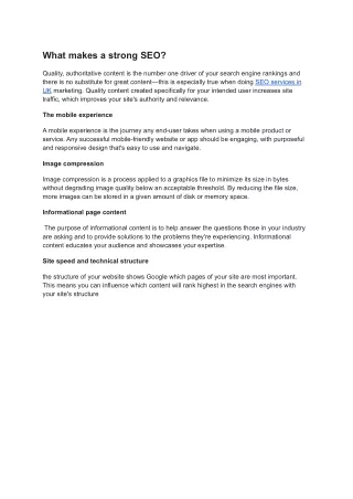what makes a strong seo