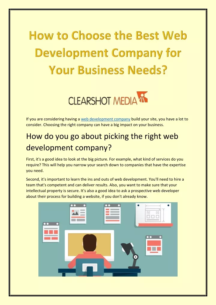 if you are considering having a web development