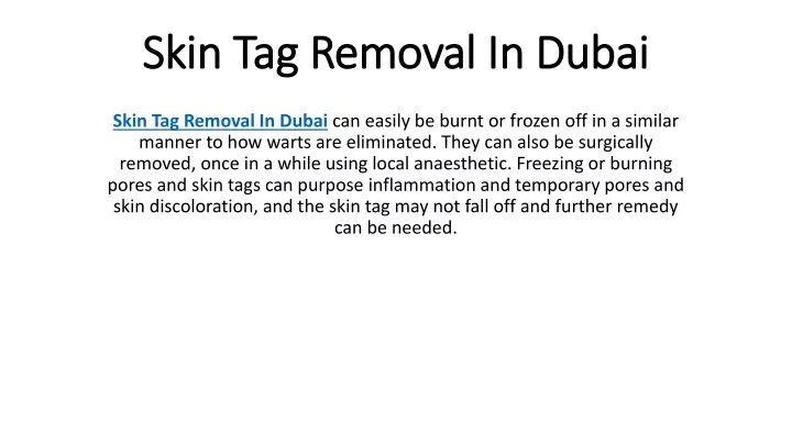 skin tag removal in dubai