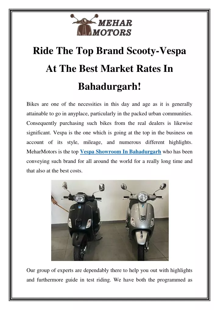 ride the top brand scooty vespa