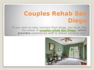 Couples Rehab San Diego