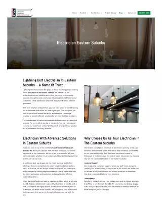 Electrician Eastern Suburbs