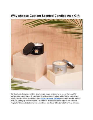 Why choose Custom Scented Candles As a Gift