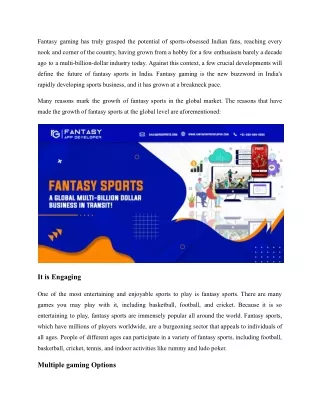 Fantasy Sports_ A Global Multi-billion Dollar Business in transit!