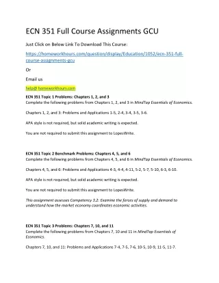 ecn 351 full course assignments gcu