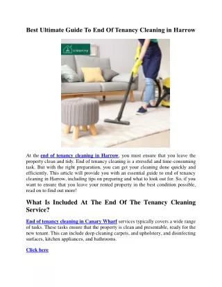 Best Ultimate Guide To End Of Tenancy Cleaning in Harrow