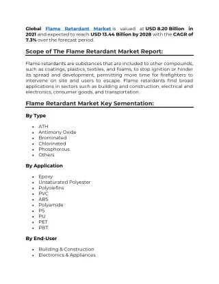 global flame retardant market is valued